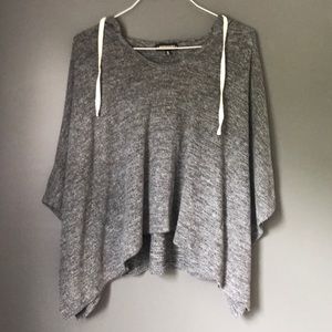 Gray Poncho Type Sweater